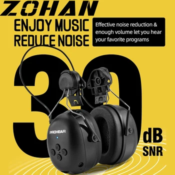 ZOHAN Cuffie antirumore elettroniche Bluetooth Cuffie antirumore Cuffie antirumore per elmetto protettivo Supporto su guida ARC