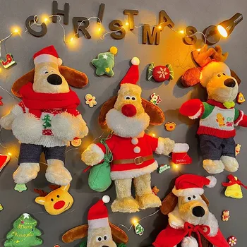 크리스마스 강아지 냉장고 자석 스티커, 사진 메시지 보드 스티커, 만화 귀여운 소프트 자석, 홈 데코, 휴일 선물