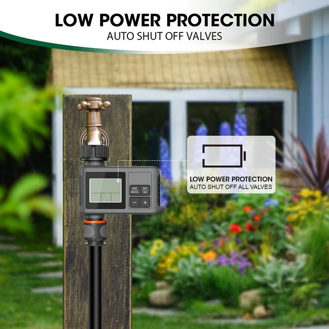 Water Timer Irrigation System Programmable Garden Watering Sprinkler 1 Outlet Intelligent Timing Valves Controller Rain Delay 2
