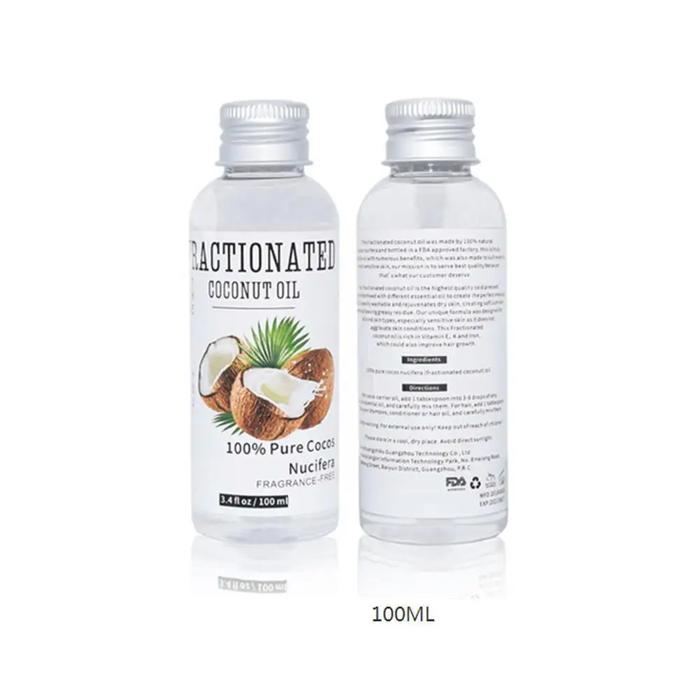 

100 мл натуральное чистое Кокосовое масло, органическое Экстра натуральное кокосовое масло для волос, эфирное масло для прессования и ухода за кожей, кокосовое масло холодного цвета, лучшее V2J3