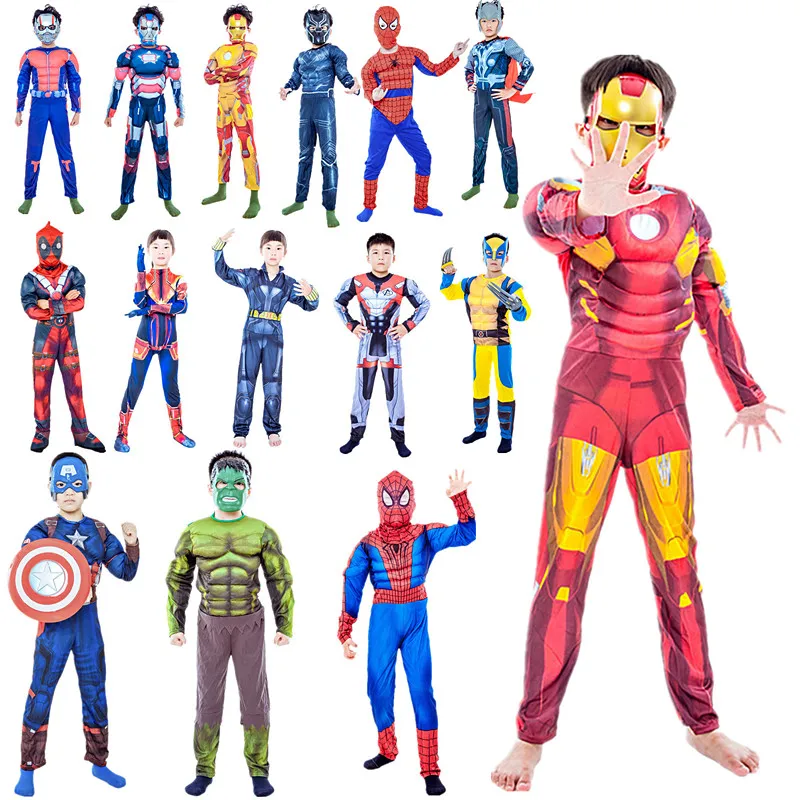 The Avengers Superhero Kids Fancy Dress Childrens Boys Childs Costume  Outfit New