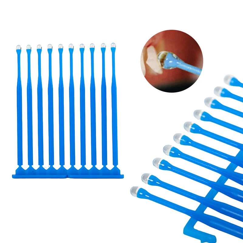 

10pcs Dental Adhesive Tip Applicator for Tooth Crown Porcelain Veneer Disposable Health Care Dental Sticks Brush Dental Material