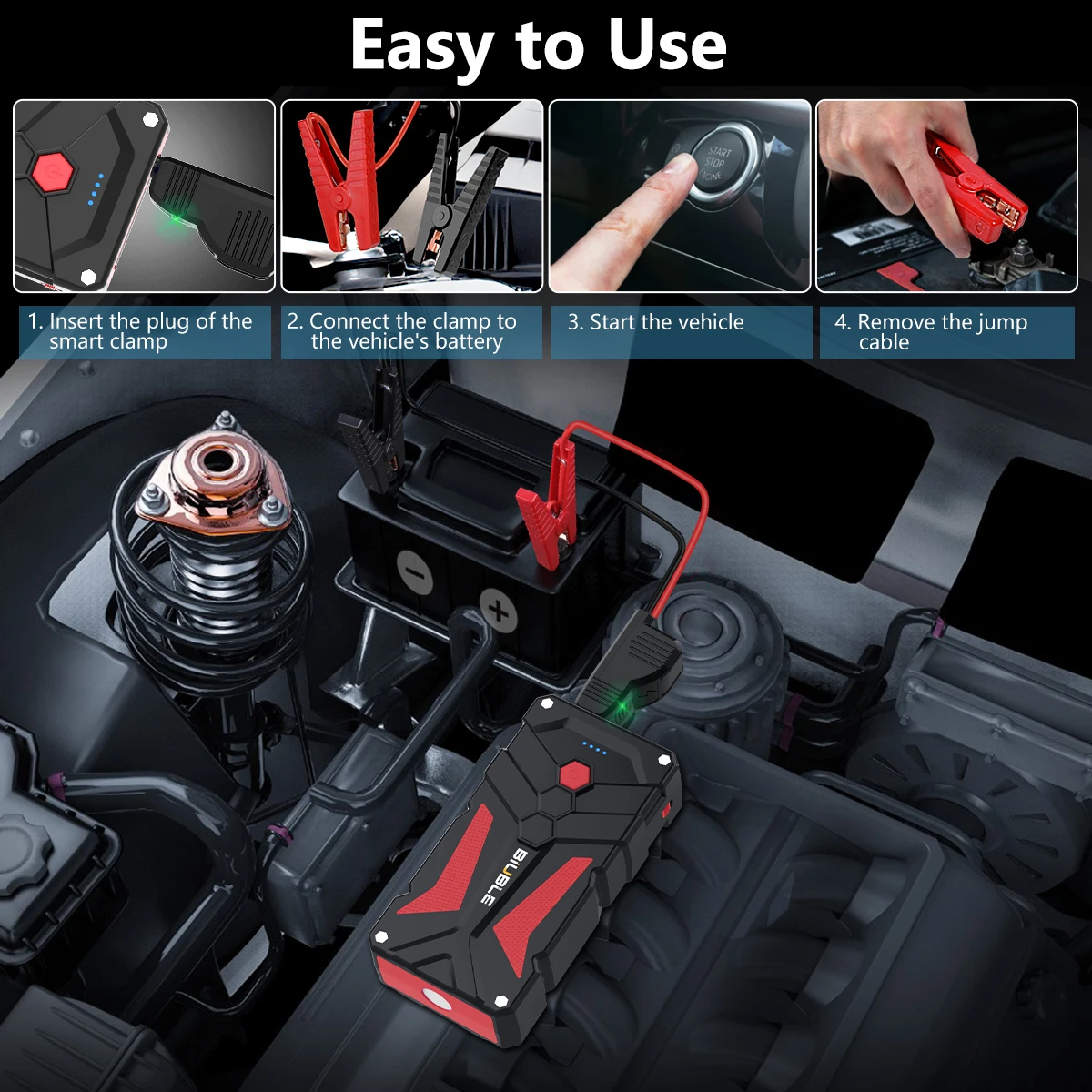 BIUBLE 26800mAh Jump Starter Power Bank 3000A 12V Portable Car Battery Starter Emergency AUTO Booster Starting Device Jump Start