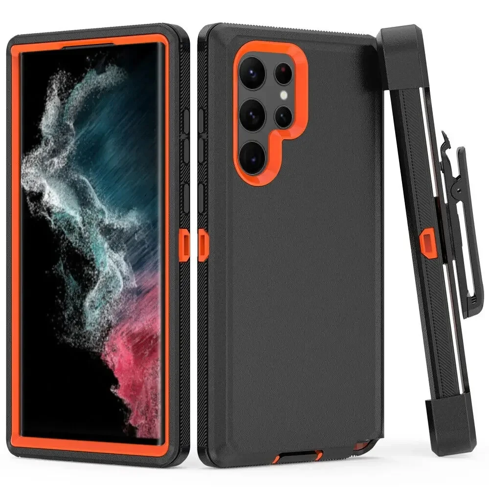 Heavy Duty Shockproof Armor Phone Case with Belt Clip