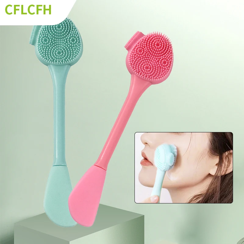 Facial Silicone Brush Face Massage Cleaning Tool Double Sided Exfoliator Pore Blackhead Removal Cleanser Skincare Brushes facial cleansing brush facial cleanser massager acne and blackhead removal tools