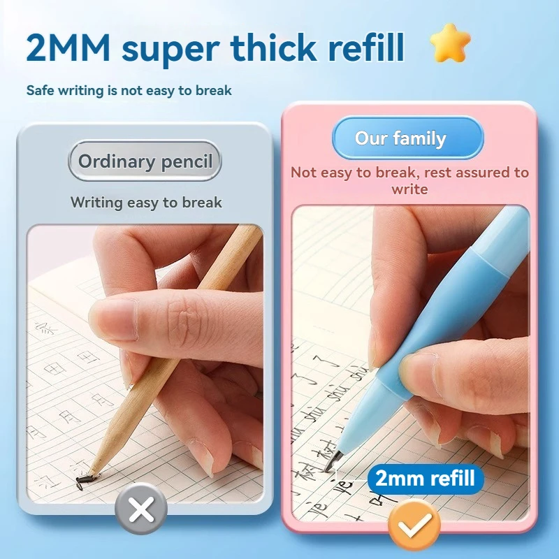 새로운 2.0mm 기계식 연필 세트 4PCS 다채로운 연필 + 리필심 + 지우개 + 샤프너 학교 미술 스케치용 문구 세트