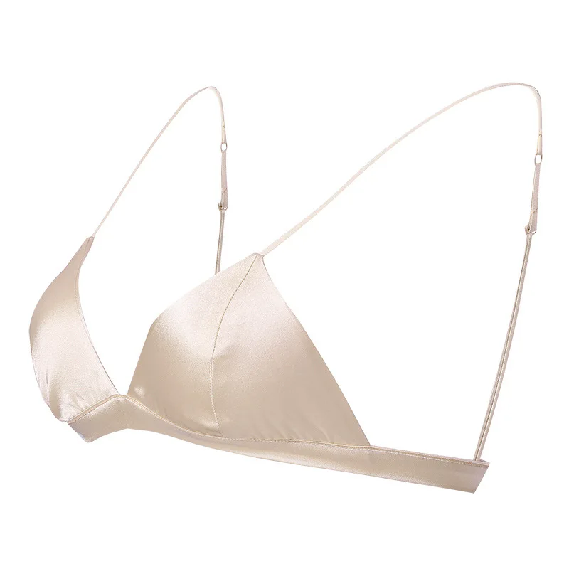 Everyday Comfortable Bras,3/4 Cup,Straps,Push-Up Glossy Brassiere,100%  Silk,真丝文胸