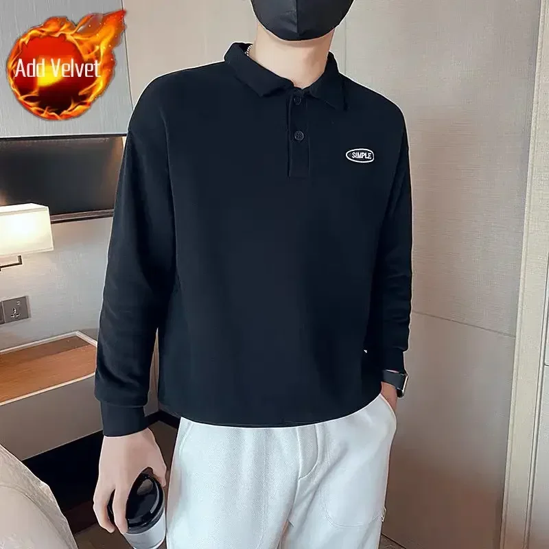 thumbnail image 1 of Ropa masculina Camisetas polo abotonadas para hombre Camisetas blancas Sudaderas Venta de camisetas Talla S Nuevas Manga larga a granel Una pieza Citas largas F, 1 of 5
