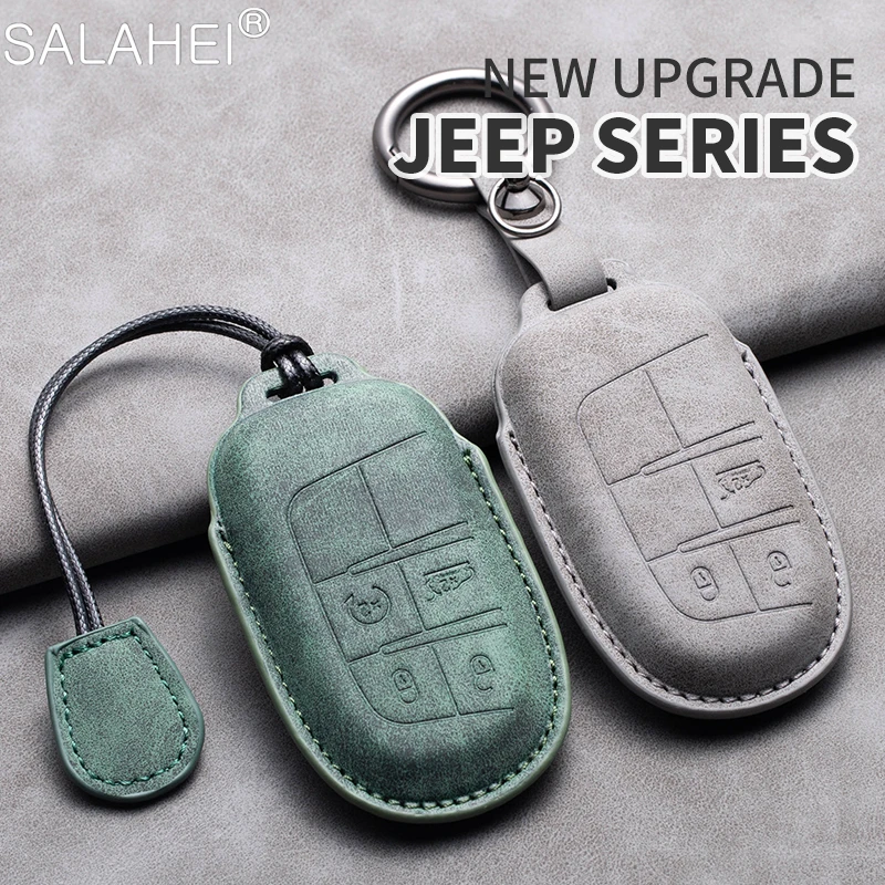 

New Sheepskin Car Key Cover Case Shell For Jeep Renegade Compass Grand Cherokee for Chrysler 300C Wrangler Dodge Car Accessaries