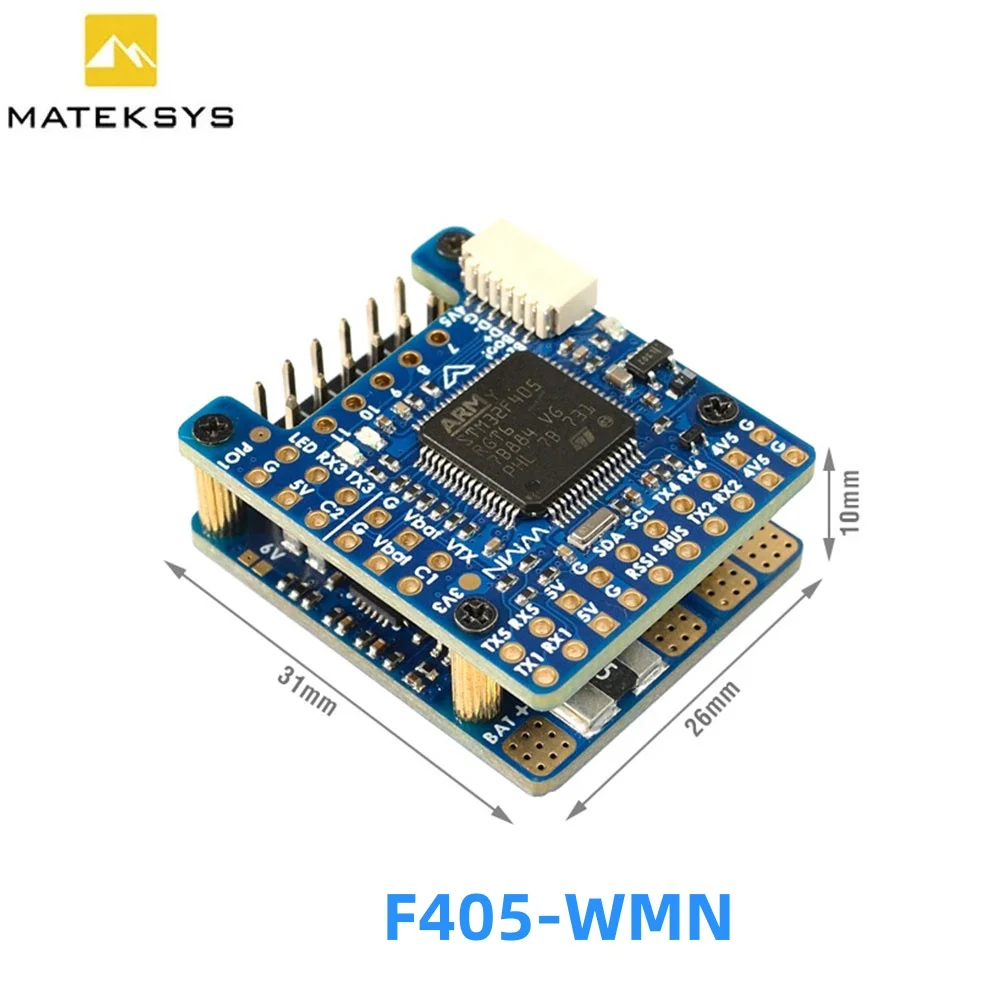 matek-controlador-de-voo-para-fpv-asa-fixa-drone-blackbox-f405-wmn-f405-stm32f405rgt6-w-baro-osd-132a-senso-de-corrente-2-6s-lipo