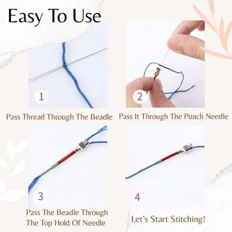 EasyStitch Embroidery Stitching Punch Needles Set Embroidery needle and puncture needle set, handmade DIY weaving tools 4