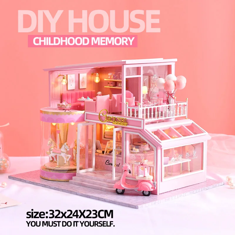 

Cuteroom ручная сборка детство запоминание деревянная кабина для девочек многоэтажная вилла дом подарок для девочки