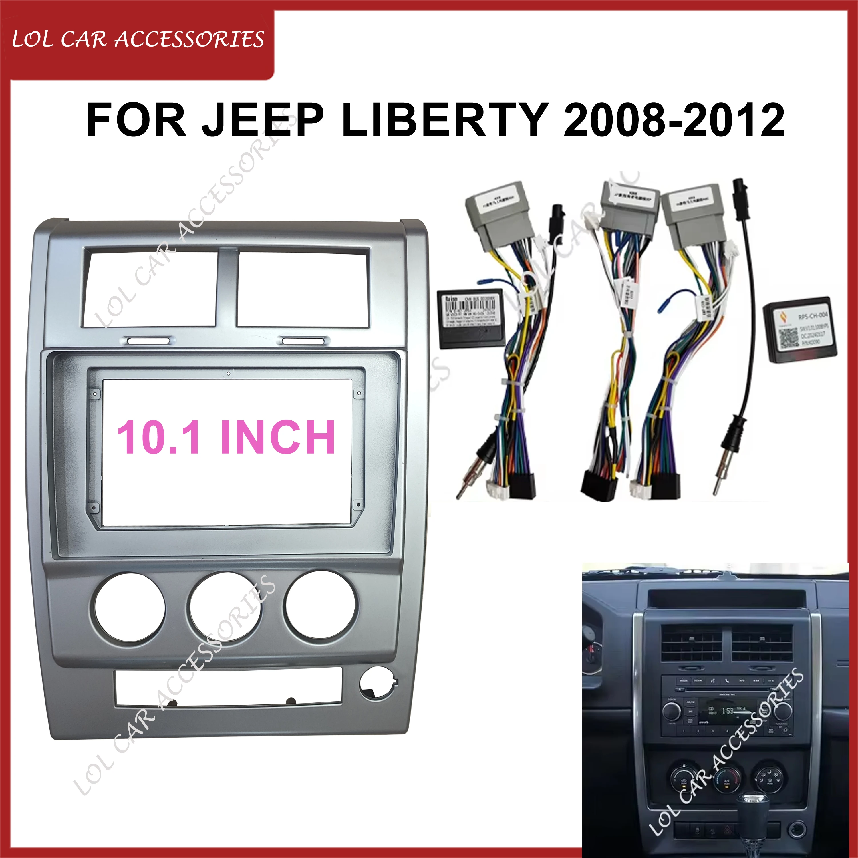 thumbnail image 2 of 10.1" Android 13 Car Stereo For Jeep Liberty 2008-2012 - Wireless CarPlay & Android Auto With GPS 2 of 12