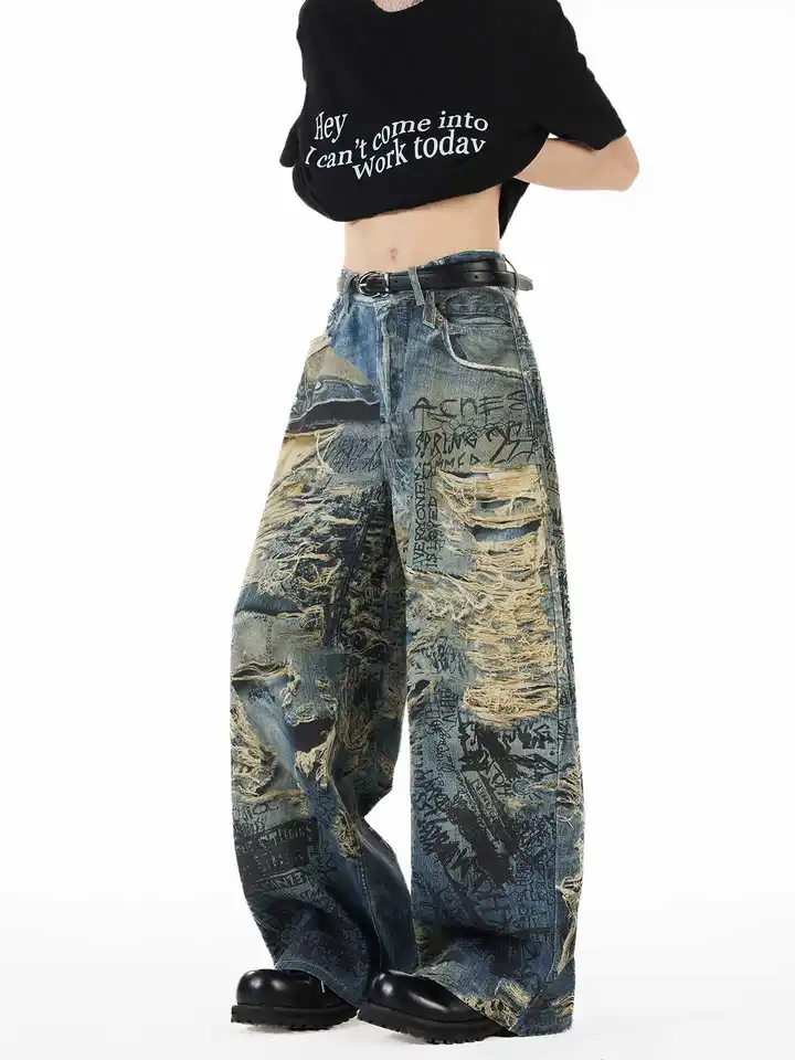 Women Baddie Style Baggy Jean Japanese Y2K Streetwear Harajuku