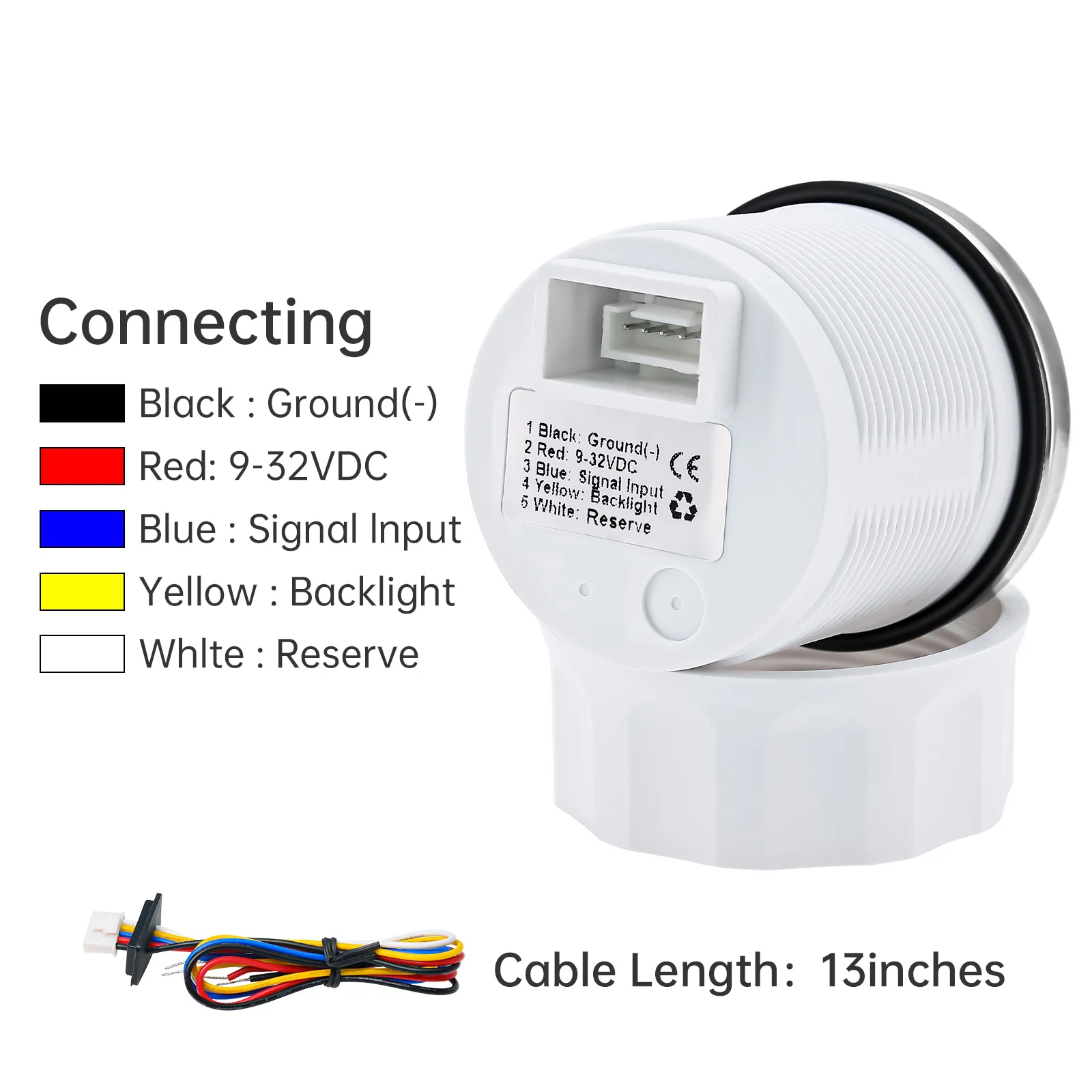 Waterproof IP67 52mm Fuel Level Gauge+Oil Level Sensor 100-500mm 0-190OHM Red LED Oil Tank Meter Alarm Car RV Camper 12V24V