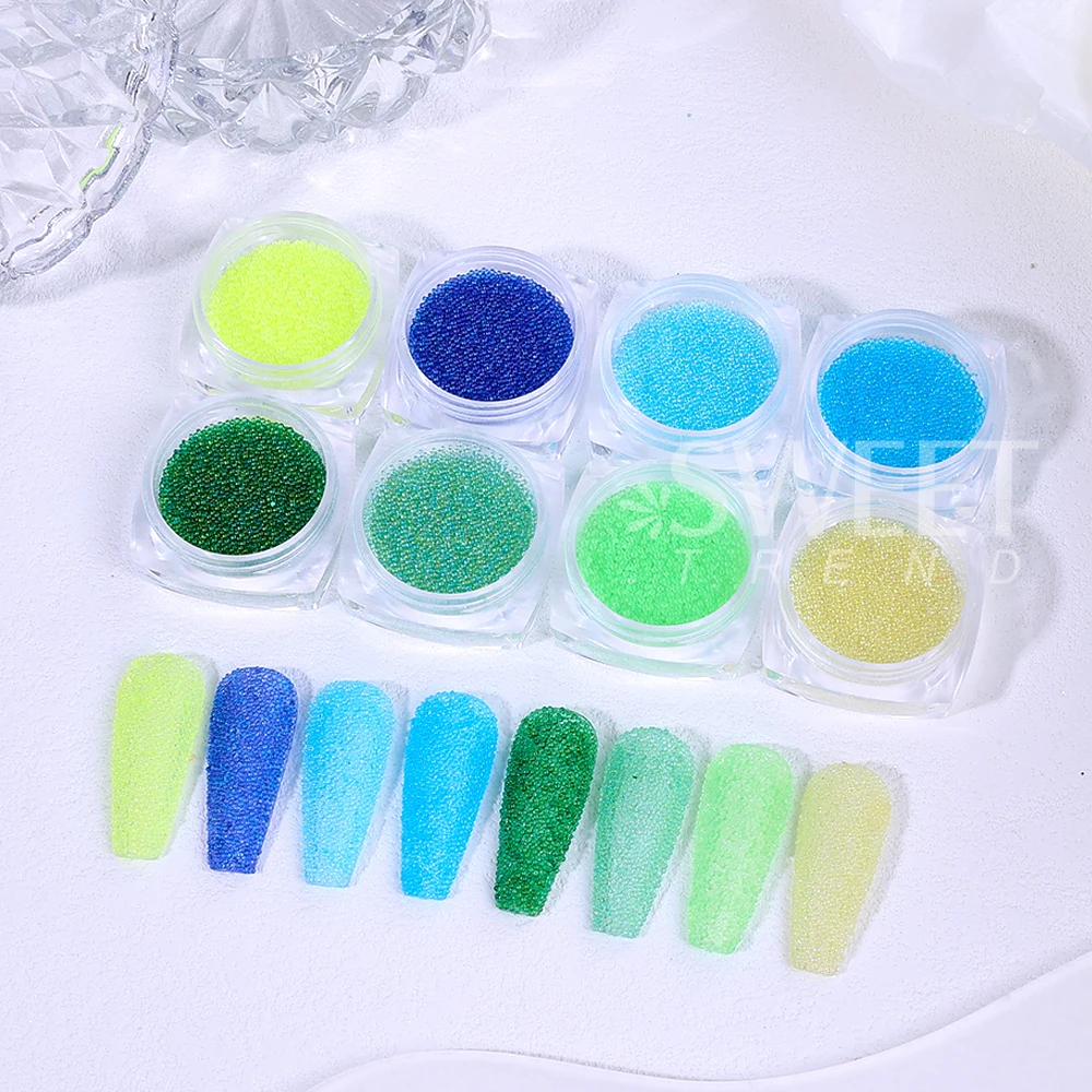 17/22/23 Colors Nail Art Caviar Beads 0.6-0.8mm 3D Craft Micro Glass Bubble Nail Art Rhinestones for Nail Art Decorations Charm