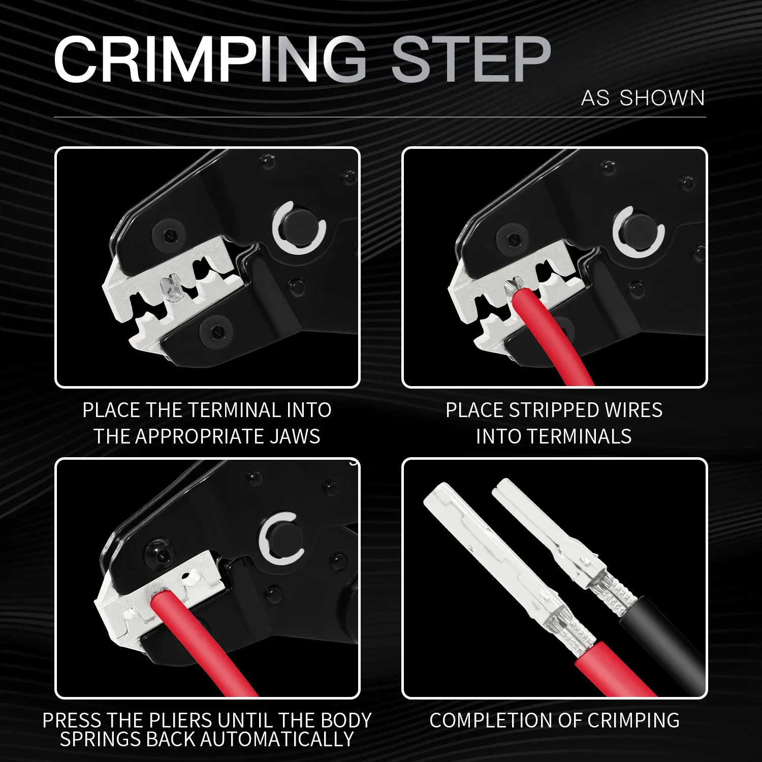SN-2546B Solar Photovoltaic Wire Crimping Plier 2.5/4/6mm&sup2; Solar Connectors Panel PV Cable Wire Crimper Clamp Tool Kit