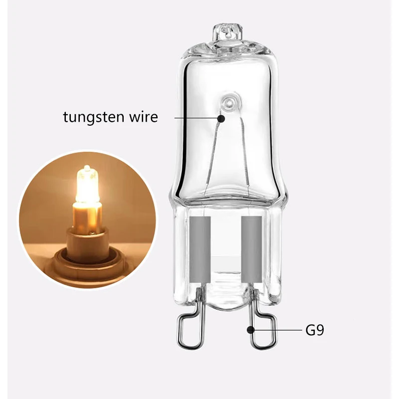 G9 Halogen Bulb 220V 60W 25W 40W Pin High-voltage Plug-in Crystal Small Tungsten Filament