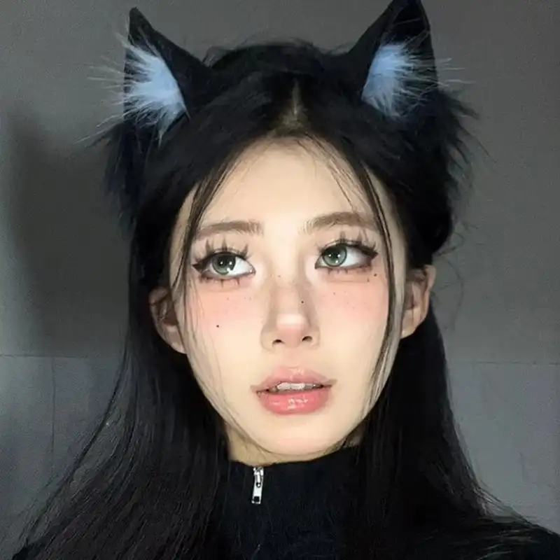 Plush Cat Ear Headband Cartoon Black Plush Hair Band Anime Cosplay Props Cute Hairband Headwear Party Hair Accessories - Image 3