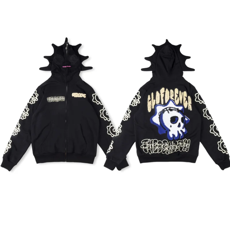 Glo Gang The Glory Full Zip Hoodie High Quality Casual Loose