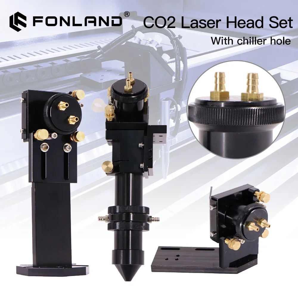 FONLAND 레이저 헤드 인터페이스 미러 직경 30mm 렌즈, CO2 타각기 수냉식 통합 마운트, 25mm
