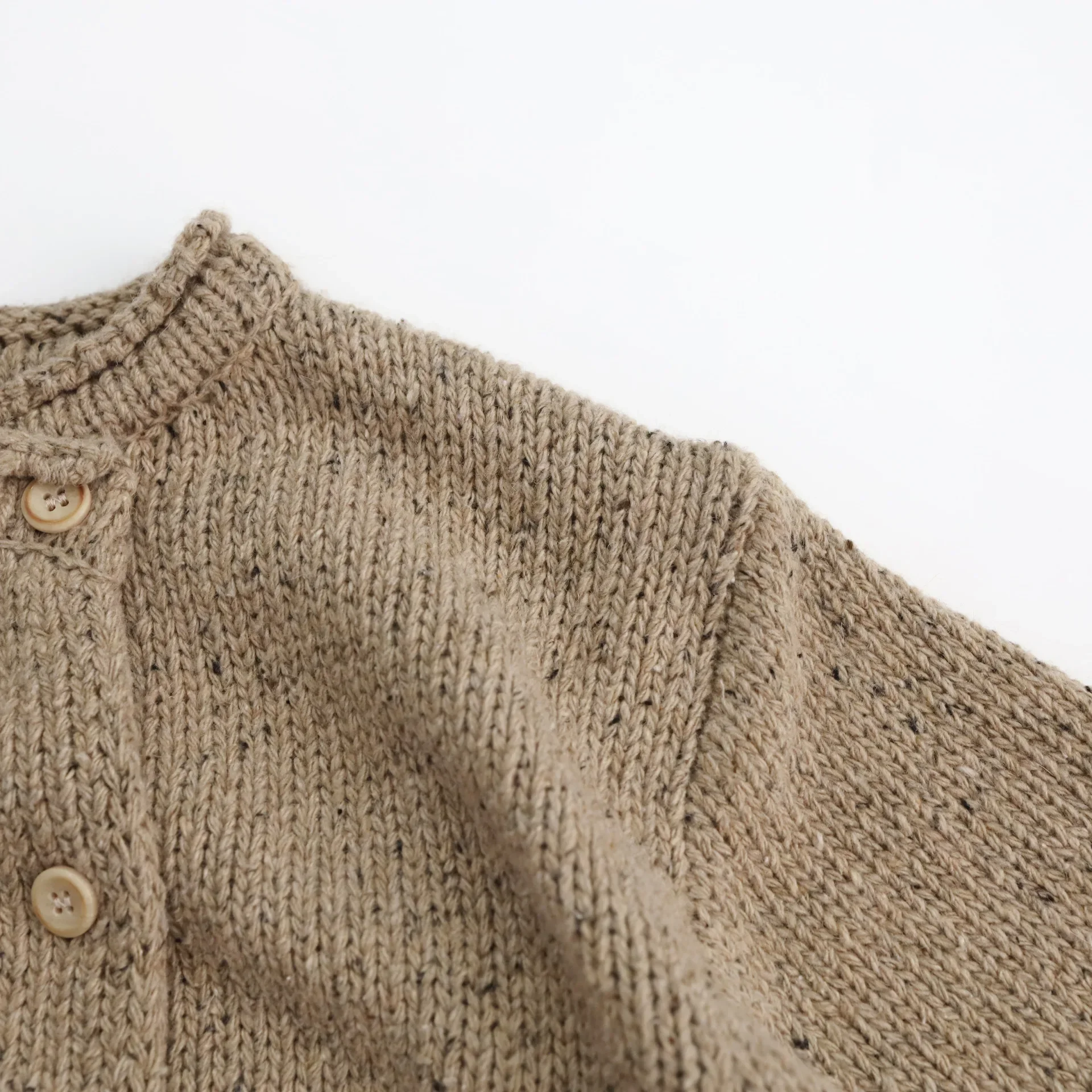 Kids Knitted Cardigan Sweater Double Breast Solid Color