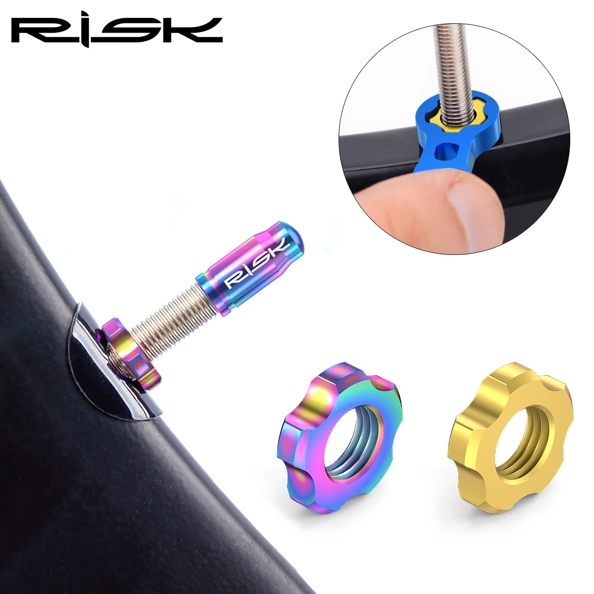 Titanium Waterproof Dustproof Valve Cover with Cap Removal Tool - Bicycle Cycling Accessories