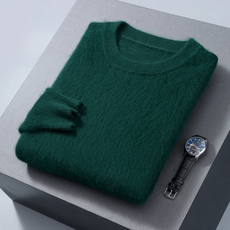 Men's Cashmere Sweater 2024 Autumn/Winter New Pullover Knitted Long Sleeved Simple Business Casual Loose Round Neck Versatiletop