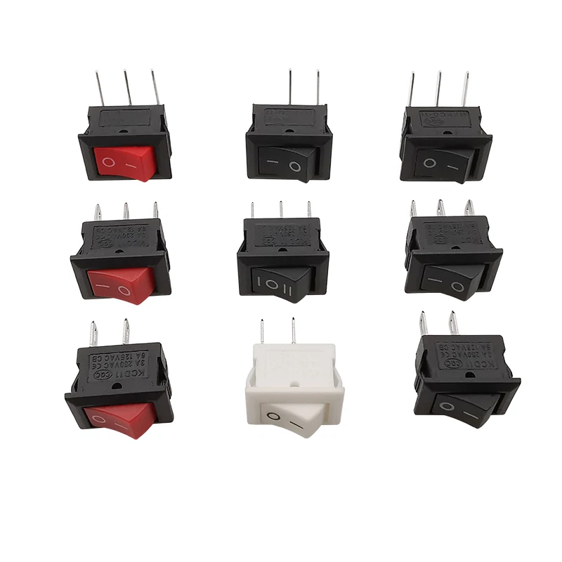 Kcd11 Interruttore A Bilanciere 10X15Mm Mini Interruttore A Pulsante 2/3 Pin 3A 250V Ac Snap-In On/Off Interruttori Di Alimentazione A Bilanciere Per 