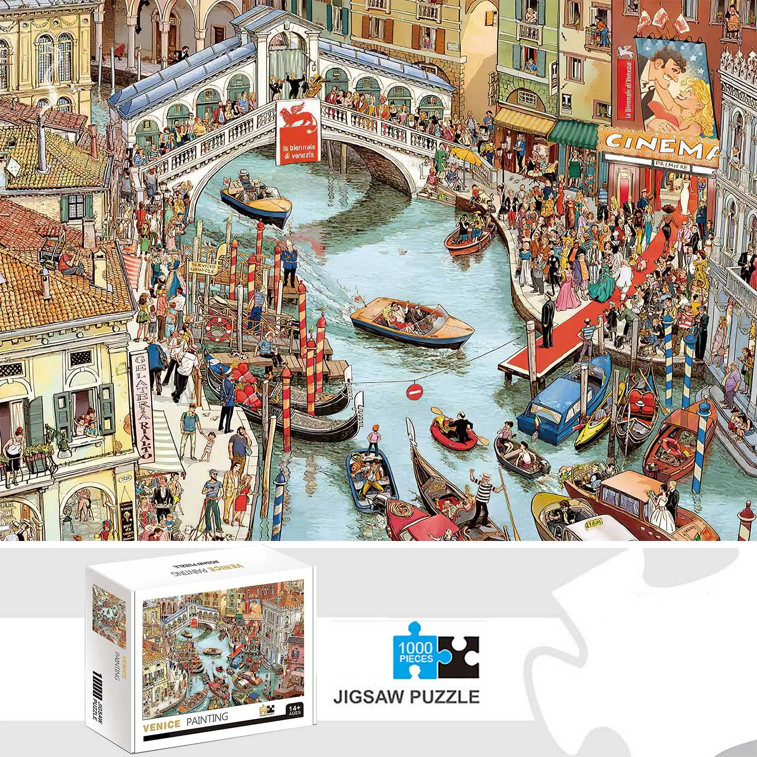 Jigsaw Puzzle 1000 Pieces Venice Painting Home Decor Adults Puzzle Games Family Fun Educational Toys