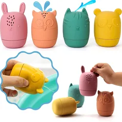7Pc/set New Baby Shower Cartoon Animal Toys Baby Tub Toys Floating Silicone Bath Toys Soft Silicone BPA Free Bath Toys For Kids