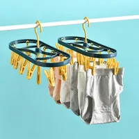 Plastic Drying Rack 12 Clips Windproof Multifunctional Dormitory Household Underwear Socks Drying Rack #2890 1