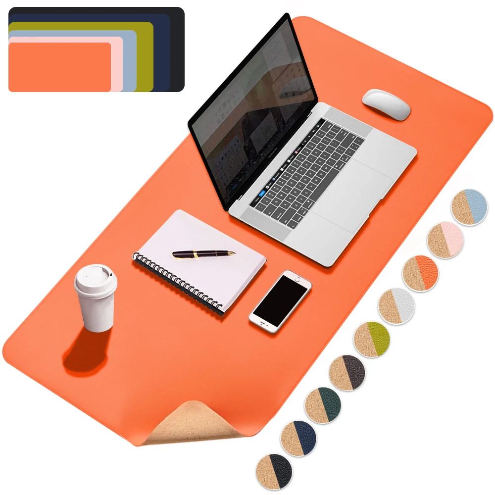 CorkLeatherMousepadDoubleSideOfficeMousematWaterproofNonSlip