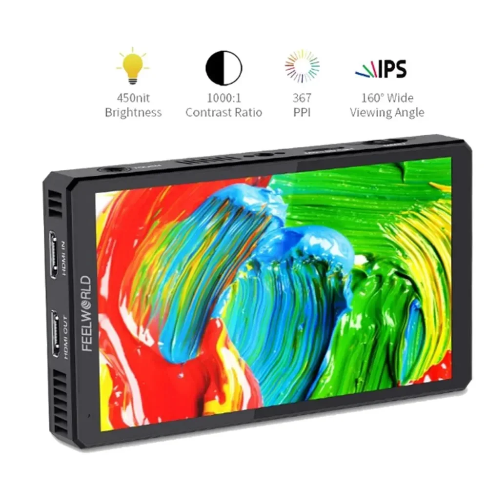 FEELWORLD CUT6 CUT6S 1920x1080 3D LUT Portable Monitor 6 inch Touch Screen Video Monitor Recorder Support IPS 4K HDMI-