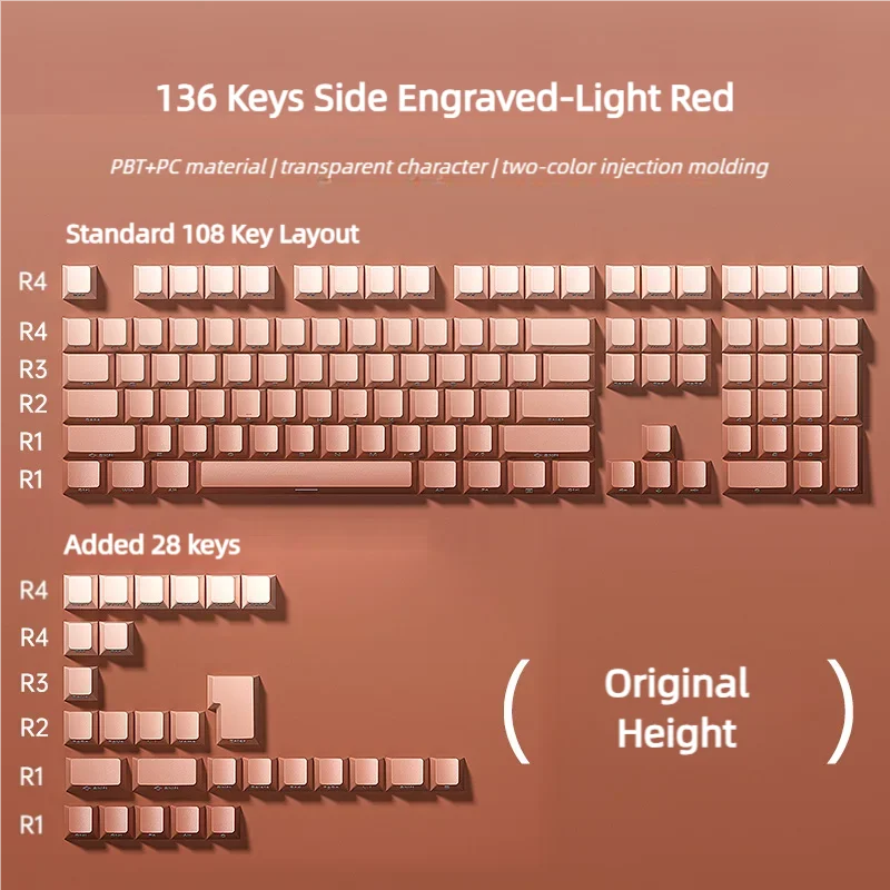 LEOBOG PBT Ű ĸ,   PBT , ü  Ű ĸ, DIY  Ű ŰƮ, 136 Ű
