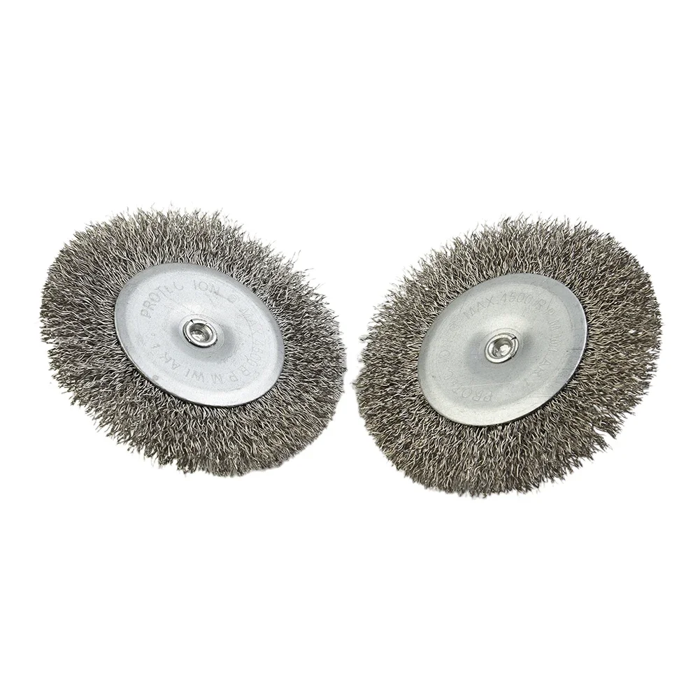 

2Pcs Stainless Steel Wire Brush Mower Brush Electric Joint Brush 100mm 6mm Shank For EFB 400 Blister Grass Trimming Removal
