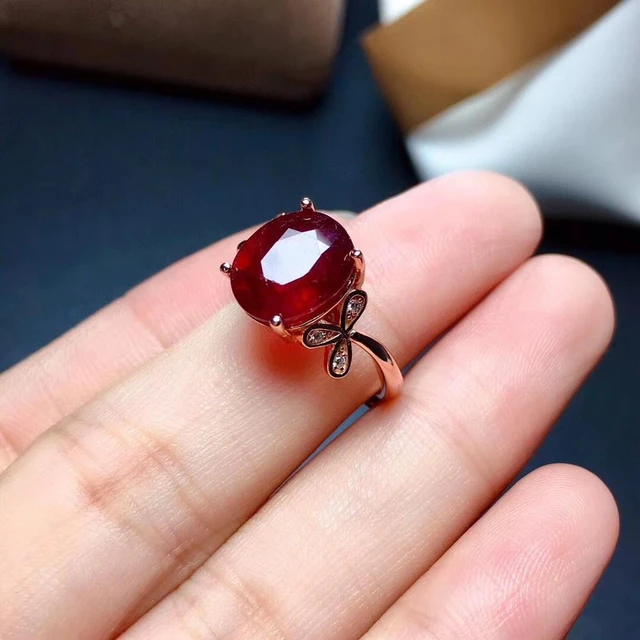 MeiBaPJ Burning Ruby Cluster Ruby Ring Real 925 Sterling Silver Love Heart  Gemstone For Womens Fine Wedding Jewelry From Meetsue, $60.92 | DHgate.Com