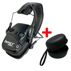 Premium Electronic Shooting Headset with Noise Reduction and Hearing Protection (Black with case)