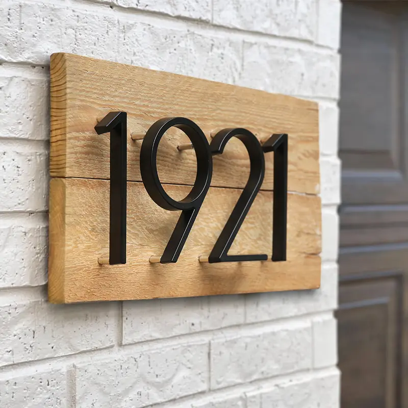 1pc 125mm Floating House Number Outdoor 5 inch Black Zinc Alloy Letter Apartment Door Numbers Mailbox Address Sign #0-9 - Image 2