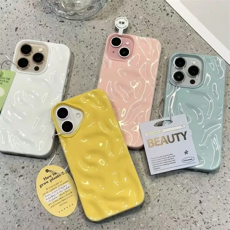 3D Luxury Silk Wavy Pattern Soft Phone Case