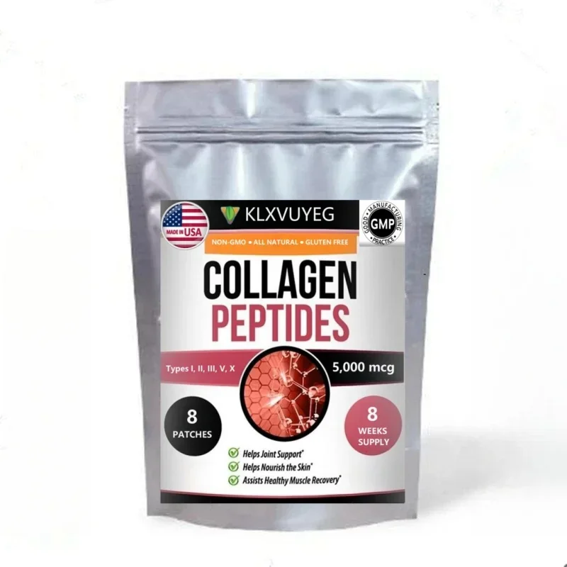 COLLAGEN PEPTIDES Types I, II, III, V, X 5,000mcg Patch Anti-Aging Skin Transdermal Patches