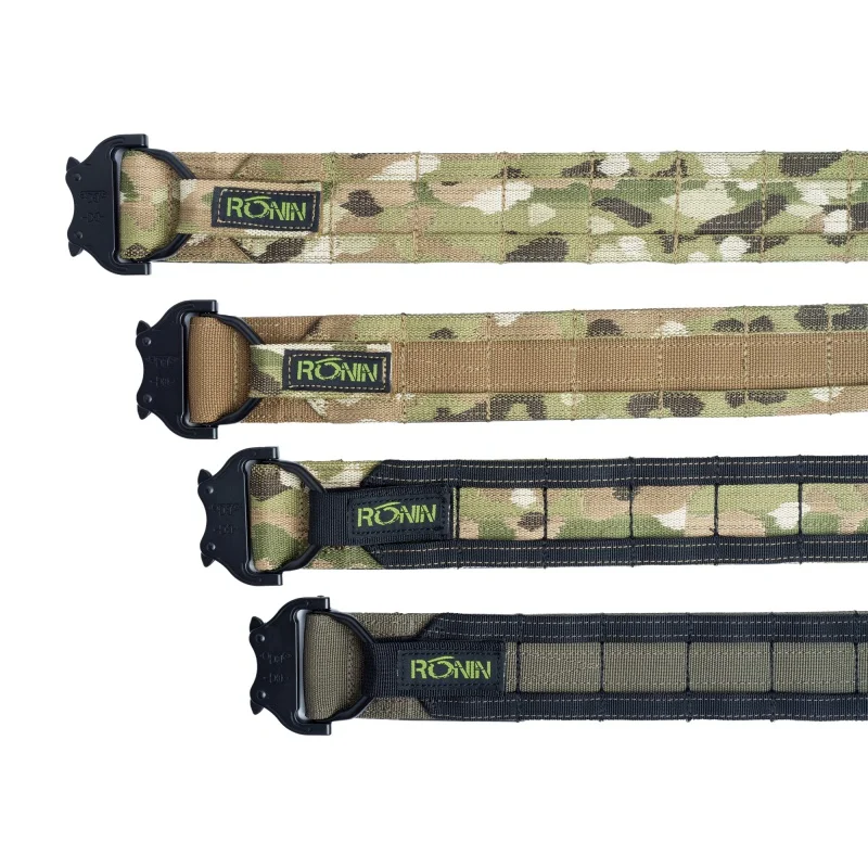 Cinturón táctico SENSHI de estilo Ronin, cinturón militar de doble capa para caza al aire libre, sistema Molle AIRSOFT, 1,5 pulgadas