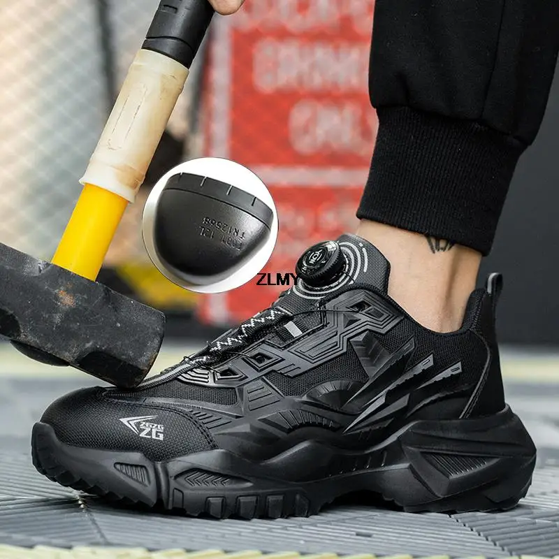 Men Safety Shoes Steel Toe Working Sneakers Light Puncture Proof Work Safety Boots Anti-smash Boot, safety shoes,men shoes