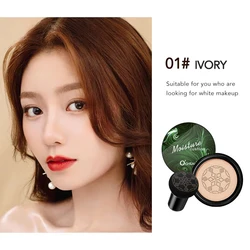 Ocheal BB Cream Air Cushion Foundation with Mushroom Head Puff (01 Ivory)