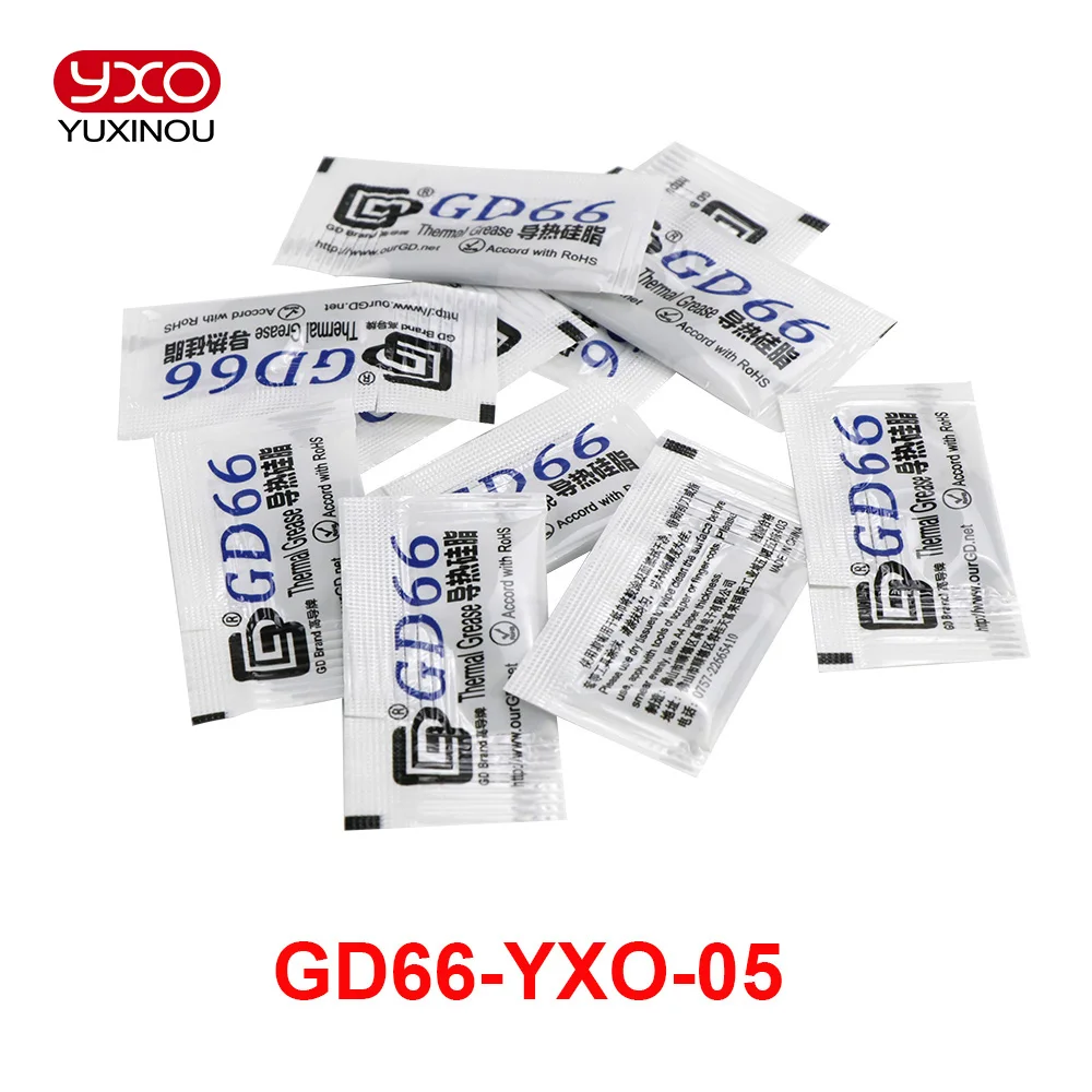 100 Pcs Gd66 Thermal Conductive Grease Paste Silicone Plaster Heatsink Compound Grams High