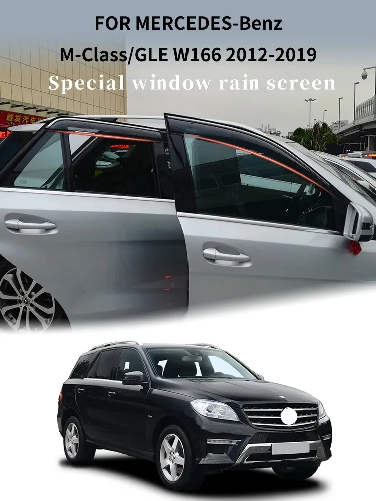 For Benz M Class W164 W166 2006- Accessories Window Visors Weathershields Wind Rain Guard Bright Strip Wind Deflectors