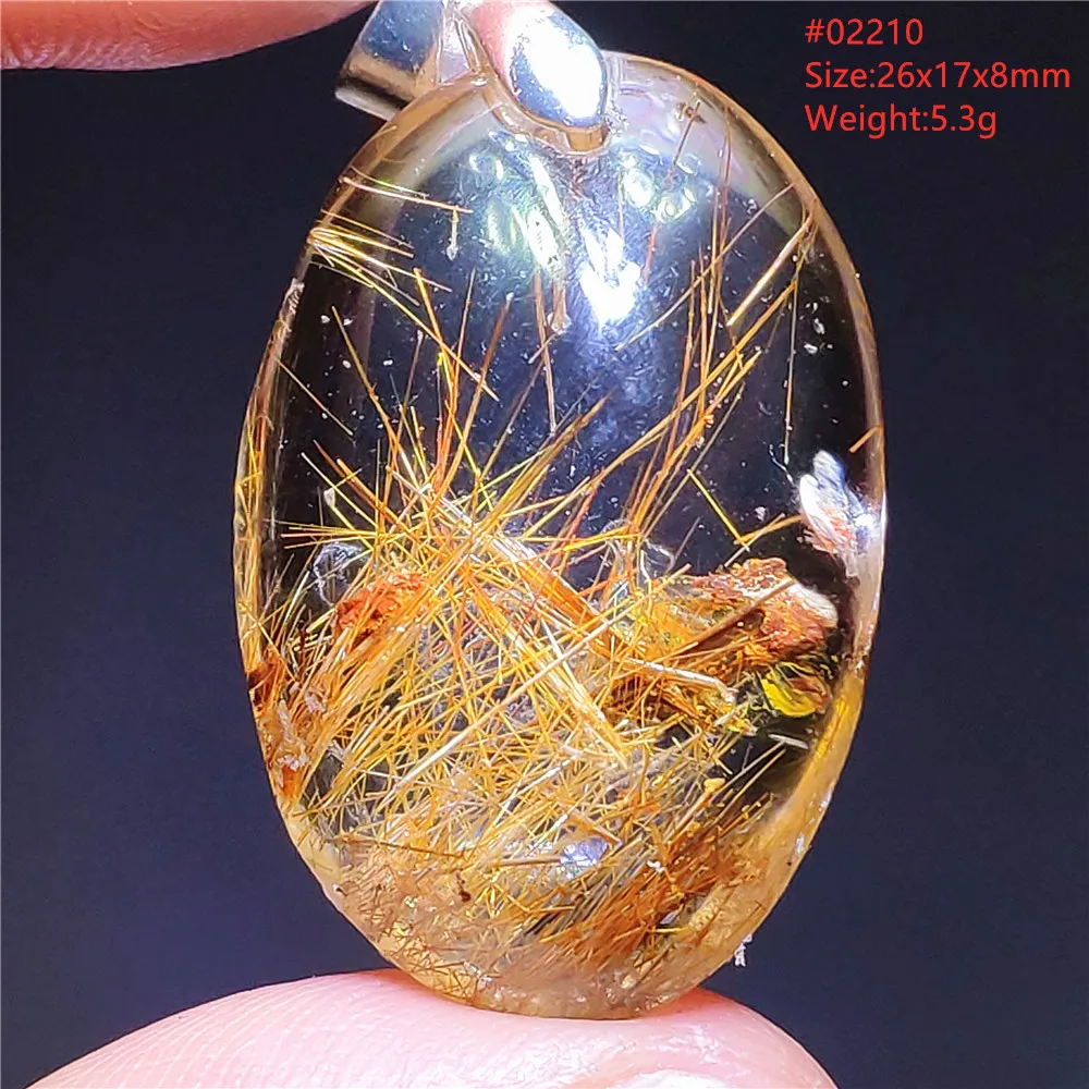 Natural Copper Rutilated Quartz Water Drop Pendant Brazil Jewelry Crystal Wealthy Rare Gold Rutilated Necklace Beads pendant necklace