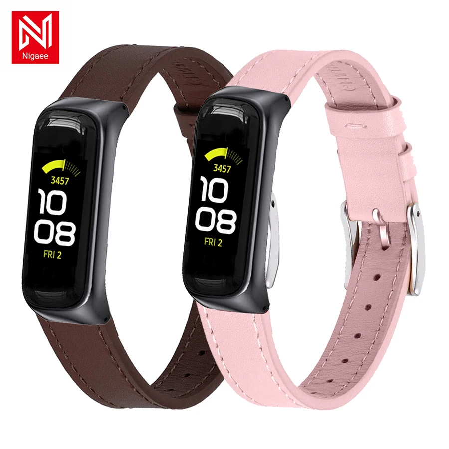 

Genuine Leather Watch band for Samsung Galaxy Fit 2 Leather Strap Smart Bracelet Watch Wristband Replacement Band for Fit 2
