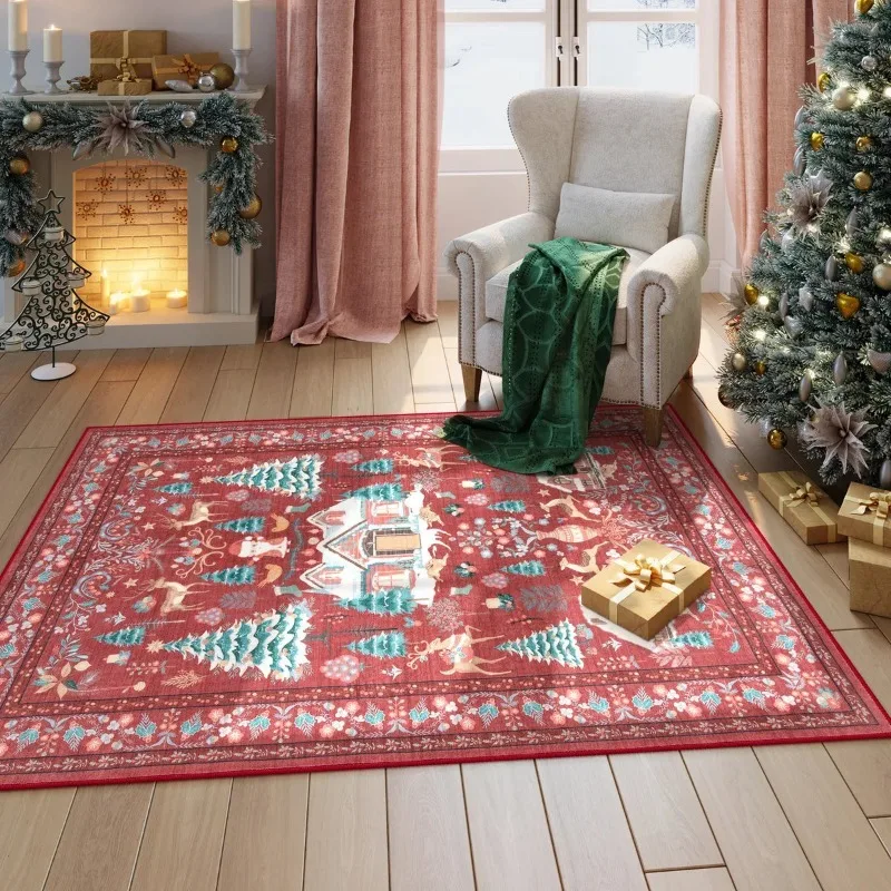 Santa Claus Carpet Living Room Christmas Party Decoration Carpet Merry Christmas Entrance Doormat Living Room Bedroom Decor Rugs 5