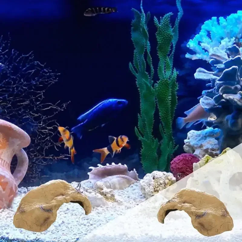 Reptile Rock Hide Cave Natural Reptile Hiding Rock Cave Aquarium Hide Cave Hideout Shrimp Cave Fish Tank Decor for Freshwater